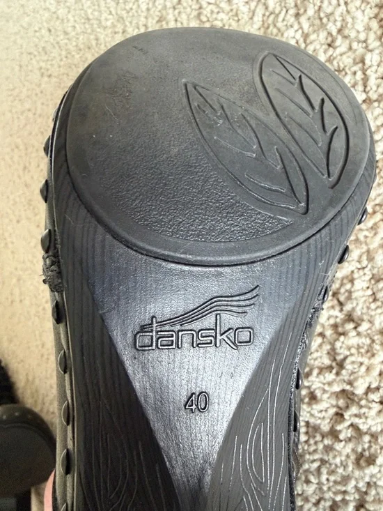 Dansko Black Leather Lace-Up Heeled Boots - Picture 6 of 6